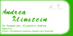 andrea klimstein business card